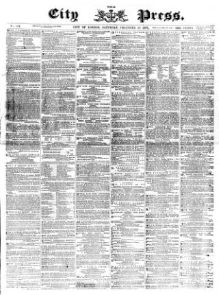cover page of London City Press published on December 30, 1871