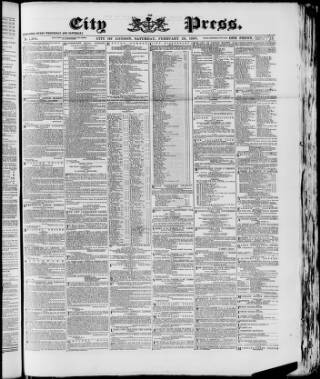 cover page of London City Press published on February 28, 1880