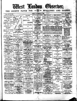 cover page of West London Observer published on November 15, 1907