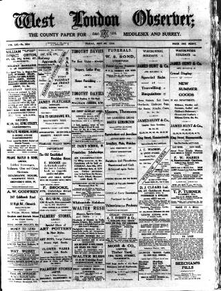 cover page of West London Observer published on May 29, 1914