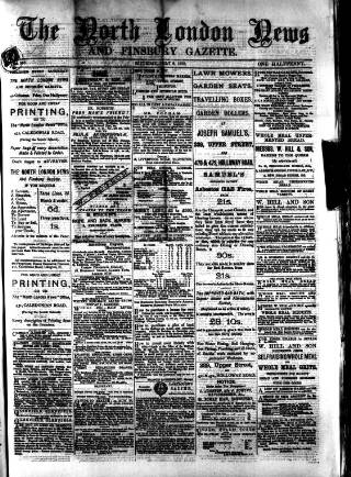 cover page of North London News published on July 6, 1878