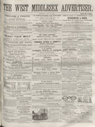cover page of West Middlesex Advertiser and Family Journal published on July 6, 1861