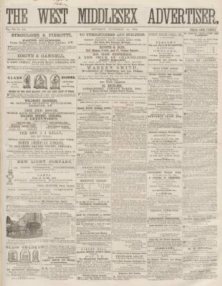 cover page of West Middlesex Advertiser and Family Journal published on November 15, 1862