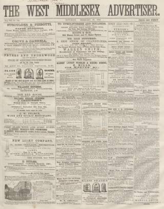 cover page of West Middlesex Advertiser and Family Journal published on February 28, 1863