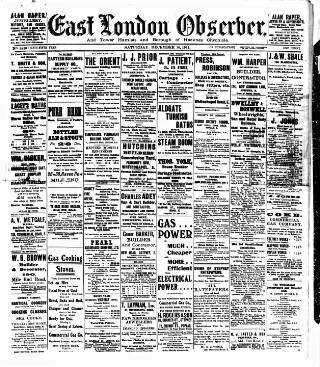 cover page of East London Observer published on December 30, 1911