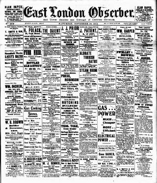 cover page of East London Observer published on November 30, 1912