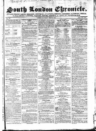 cover page of South London Chronicle published on July 6, 1861