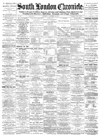 cover page of South London Chronicle published on December 30, 1876