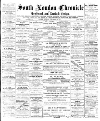 cover page of South London Chronicle published on November 30, 1878