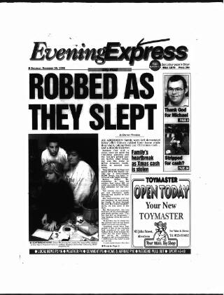 cover page of Aberdeen Evening Express published on November 30, 1996