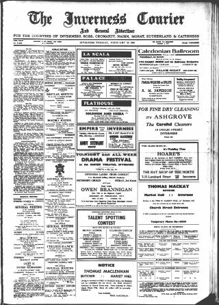 cover page of Inverness Courier published on February 28, 1961