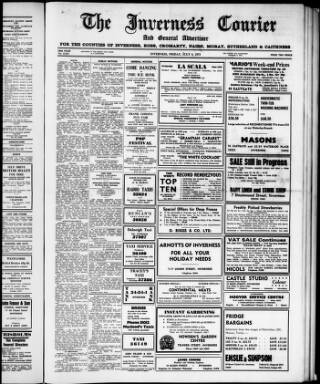 cover page of Inverness Courier published on July 6, 1973