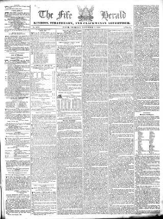 cover page of Fife Herald published on November 15, 1838