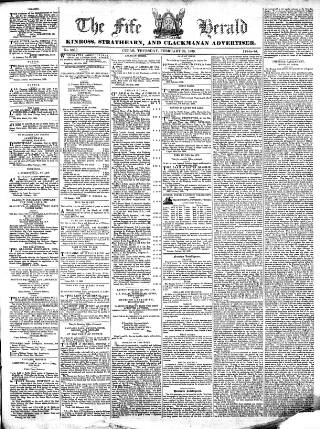 cover page of Fife Herald published on February 28, 1839