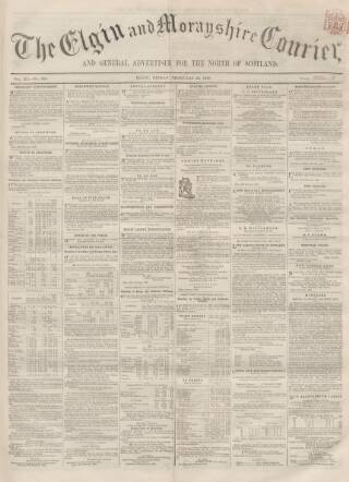 cover page of Elgin Courier published on February 28, 1862