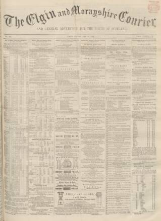 cover page of Elgin Courier published on July 6, 1866