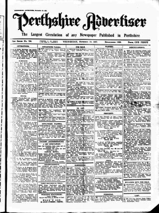 cover page of Perthshire Advertiser published on November 30, 1927
