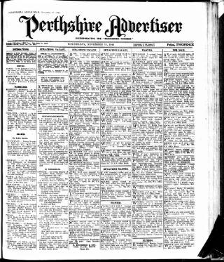 cover page of Perthshire Advertiser published on November 15, 1944