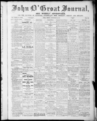 cover page of John o' Groat Journal published on November 30, 1923
