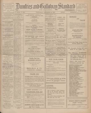 cover page of Dumfries and Galloway Standard published on December 30, 1942