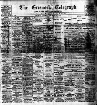 cover page of Greenock Telegraph and Clyde Shipping Gazette published on December 30, 1905