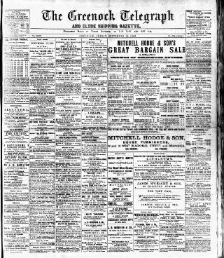 cover page of Greenock Telegraph and Clyde Shipping Gazette published on September 18, 1908
