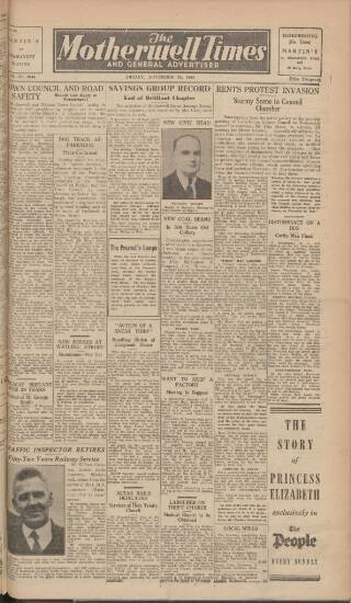 cover page of Motherwell Times published on November 15, 1946