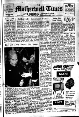 cover page of Motherwell Times published on December 30, 1960