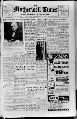 cover page of Motherwell Times published on February 28, 1964