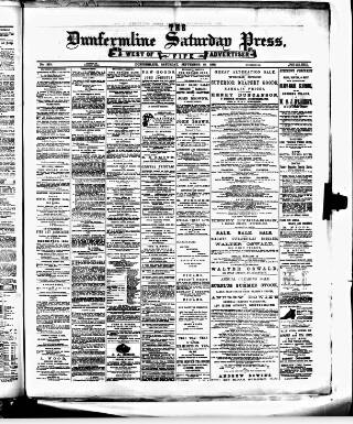 cover page of Dunfermline Saturday Press published on September 18, 1886