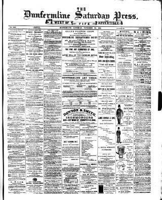 cover page of Dunfermline Saturday Press published on November 30, 1889