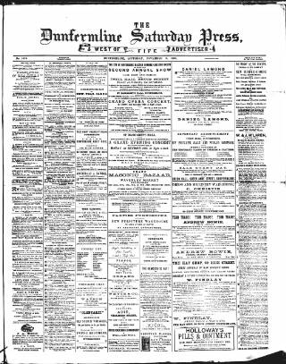 cover page of Dunfermline Saturday Press published on November 15, 1890