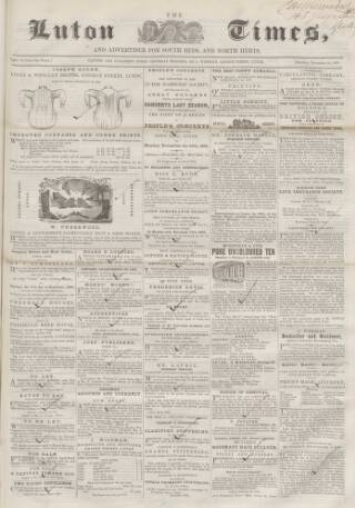 cover page of Luton Times and Advertiser published on November 15, 1856