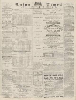 cover page of Luton Times and Advertiser published on September 18, 1869