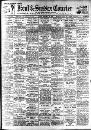 cover page of Kent & Sussex Courier published on February 28, 1936