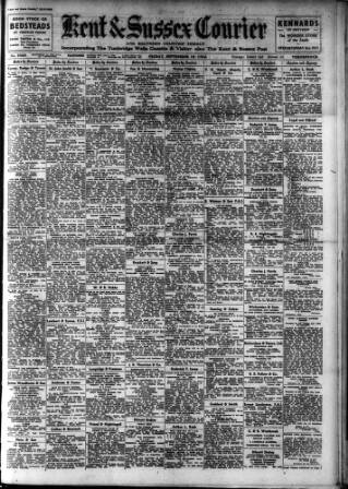 cover page of Kent & Sussex Courier published on September 18, 1942