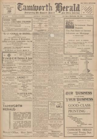 cover page of Tamworth Herald published on December 30, 1939