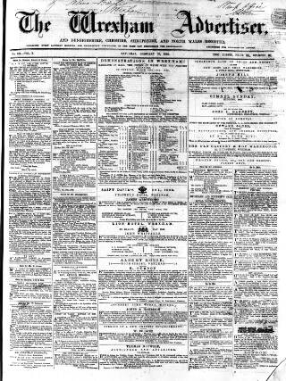 cover page of Wrexham Advertiser published on February 28, 1863