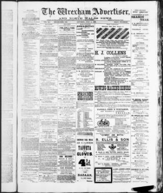 cover page of Wrexham Advertiser published on July 6, 1889