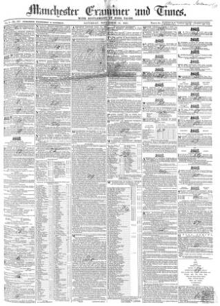 cover page of Manchester Times published on November 15, 1851