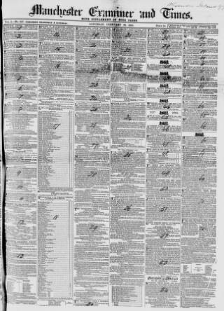 cover page of Manchester Times published on February 28, 1852