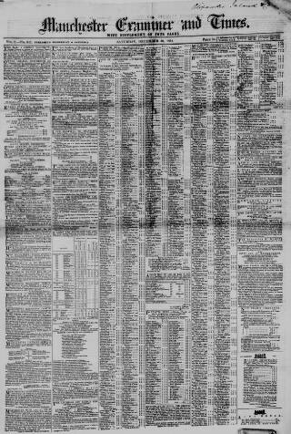 cover page of Manchester Times published on December 30, 1854
