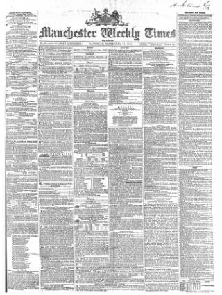 cover page of Manchester Times published on September 18, 1858