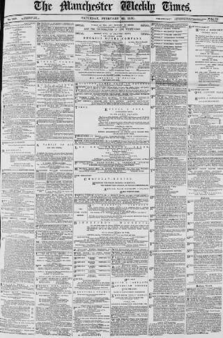 cover page of Manchester Times published on February 28, 1880