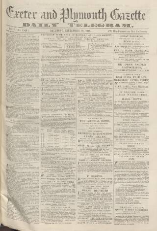 cover page of Exeter and Plymouth Gazette Daily Telegrams published on September 18, 1869