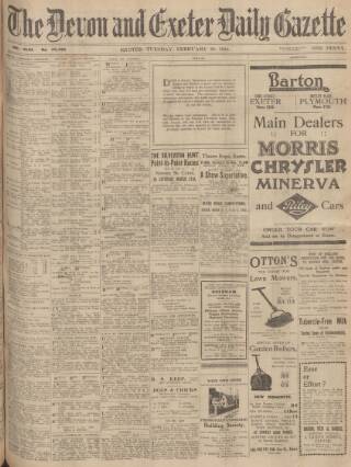 cover page of Exeter and Plymouth Gazette published on February 28, 1928