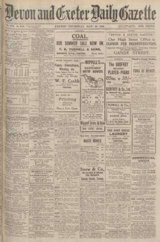 cover page of Exeter and Plymouth Gazette published on May 29, 1930