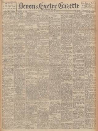 cover page of Exeter and Plymouth Gazette published on November 30, 1945