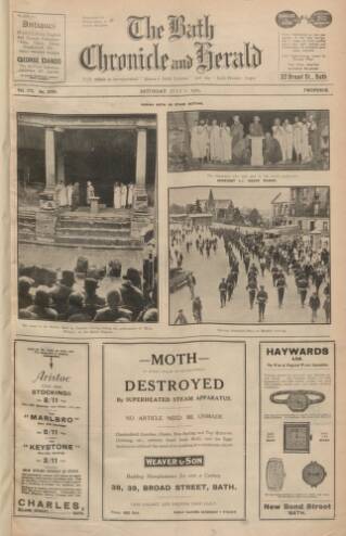 cover page of Bath Chronicle and Weekly Gazette published on July 6, 1929