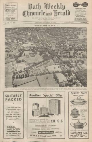 cover page of Bath Chronicle and Weekly Gazette published on November 30, 1935
